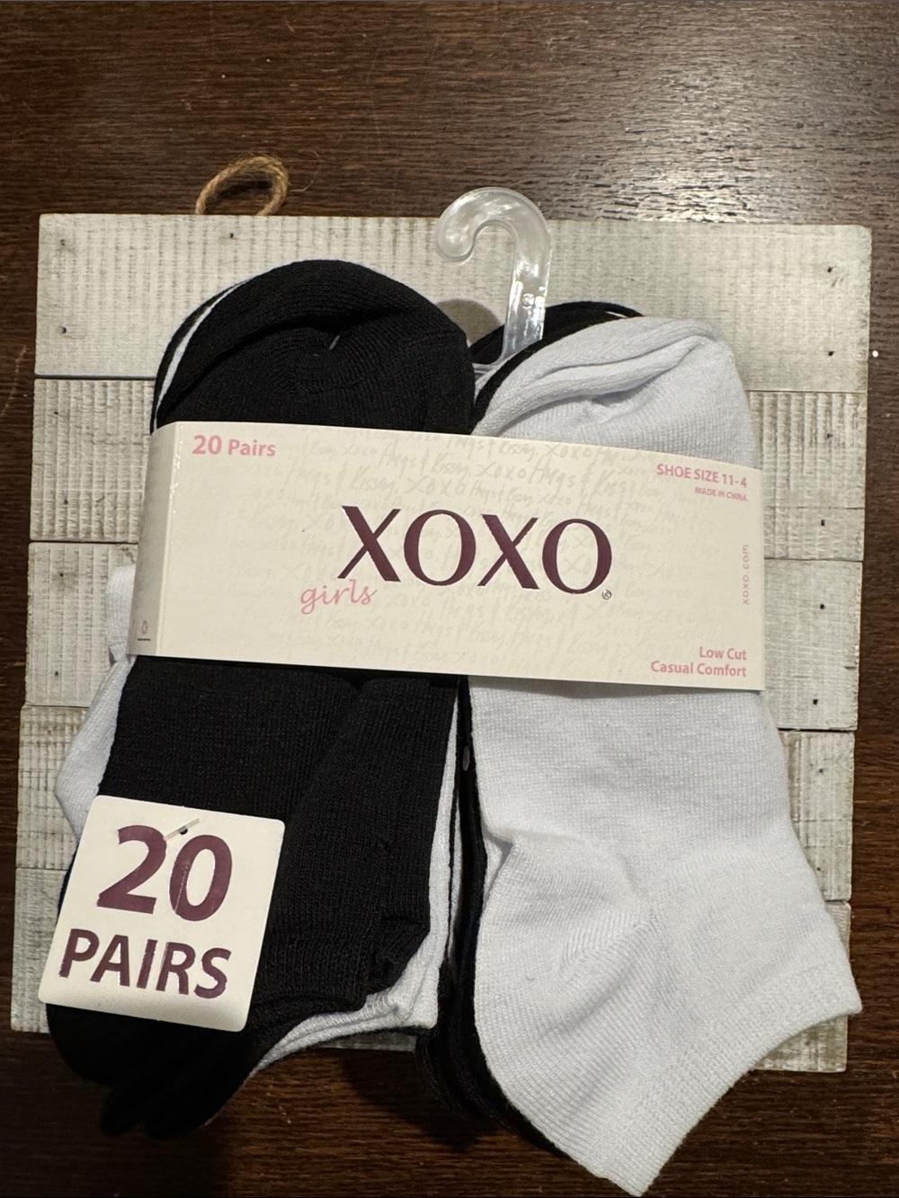 NWT XOXO Kids 20 Pairs Black and White Low Cut Socks